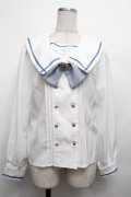 Amavel / Dreaming セーラーブラウス  白ｘブルー S-26-04-02-010-CA-TO-HR-ZS