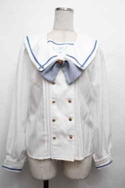 画像1: Amavel / Dreaming セーラーブラウス  白ｘブルー S-26-04-02-010-CA-TO-HR-ZS