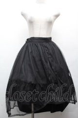 axes femme / チュール×ティアードスカート  黒 S-26-04-02-061-AX-SK-HR-ZS