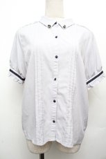 画像1: axes femme / 刺繍リボンセットブラウス  ブルーグレー S-26-04-02-018-AX-BL-AS-ZS (1)