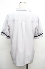 画像2: axes femme / 刺繍リボンセットブラウス  ブルーグレー S-26-04-02-018-AX-BL-AS-ZS (2)