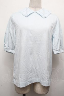 画像1: Jane Marple / レース襟カットソー  サックス S-26-04-02-019-JM-TO-AS-ZS