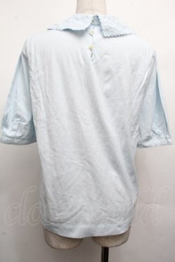 画像2: Jane Marple / レース襟カットソー  サックス S-26-04-02-019-JM-TO-AS-ZS