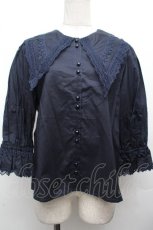 画像1: Perla nell' ostrica / コットンパフブラウス M 紺 S-26-04-02-025-EL-BL-HR-ZS (1)
