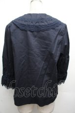 画像2: Perla nell' ostrica / コットンパフブラウス M 紺 S-26-04-02-025-EL-BL-HR-ZS (2)
