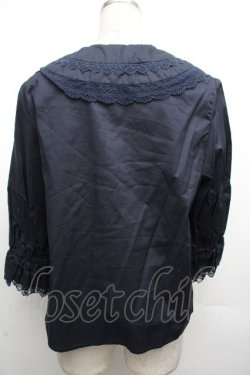 画像2: Perla nell' ostrica / コットンパフブラウス M 紺 S-26-04-02-025-EL-BL-HR-ZS