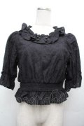 axes femme kawaii / コットンレースブラウス  黒 S-26-04-02-026-AX-BL-AS-ZS