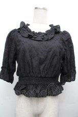 画像1: axes femme kawaii / コットンレースブラウス  黒 S-26-04-02-026-AX-BL-AS-ZS (1)