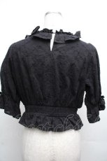 画像2: axes femme kawaii / コットンレースブラウス  黒 S-26-04-02-026-AX-BL-AS-ZS (2)