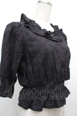 画像3: axes femme kawaii / コットンレースブラウス  黒 S-26-04-02-026-AX-BL-AS-ZS (3)