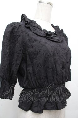 画像3: axes femme kawaii / コットンレースブラウス  黒 S-26-04-02-026-AX-BL-AS-ZS