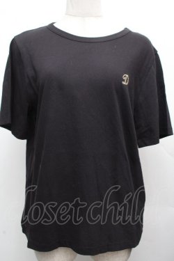 画像1: Jane Marple Dans Le Salon / 刺繍カットソー  黒 S-26-04-02-028-JM-TO-AS-ZS