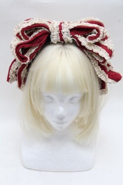 画像2: Hoshibako Works / お人形風ラッピングリボンカチューシャ  ワイン S-26-04-02-005-LO-AC-AS-ZS