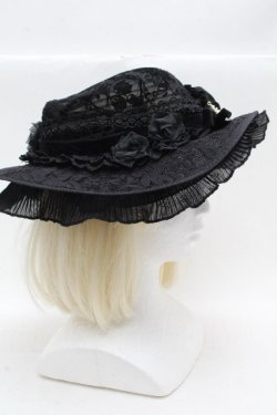画像3: Hoshibako Works / レディ・アイリーンボーダーハット  黒 S-26-04-04-047-LO-AC-HR-ZS