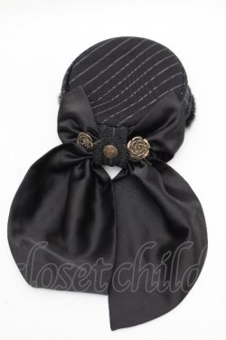 画像1: Hoshibako Works / リリィ・リドルピルボックスハット  黒 S-26-04-04-049-LO-AC-HR-ZS