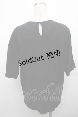 画像2: yukiemon / リブカットソー  黒ｘ白 S-26-04-04-058-0-TO-AS-ZS