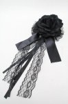 画像1: GOTH / 薔薇ブローチ  黒 S-26-04-04-008-GO-AC-HR-ZS (1)