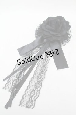 画像1: GOTH / 薔薇ブローチ  黒 S-26-04-04-008-GO-AC-HR-ZS
