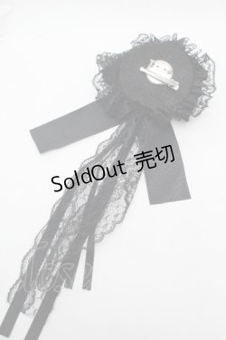 画像2: GOTH / 薔薇ブローチ  黒 S-26-04-04-008-GO-AC-HR-ZS