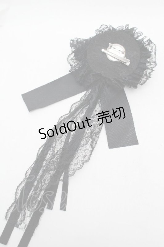 画像2: GOTH / 薔薇ブローチ  黒 S-26-04-04-008-GO-AC-HR-ZS (2)