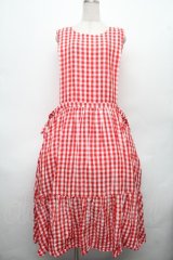 yukiemon / ギンガムワンピース  赤ｘ白 S-26-04-04-065-0-OP-AS-ZS