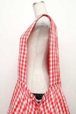 画像3: yukiemon / ギンガムワンピース  赤ｘ白 S-26-04-04-065-0-OP-AS-ZS