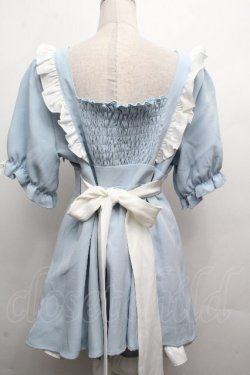 画像2: Dear My Love / 羽根チョーカーレースアップ半袖セットアップ【チョーカー欠品】  サックスｘ白 S-26-04-04-071-EL-OP-HR-ZS