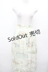 yukiemon / ゆきえもんちで朝食をテキスタイルふんわりスカート 3L ミントグリーン S-26-04-04-074-0-SK-AS-ZS