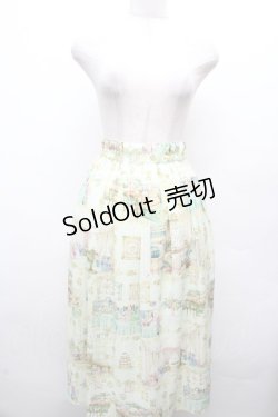 画像1: yukiemon / ゆきえもんちで朝食をテキスタイルふんわりスカート 3L ミントグリーン S-26-04-04-074-0-SK-AS-ZS