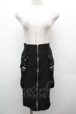画像1: KILL STAR / サス付きZIPタイトスカート S 黒 S-26-04-04-076-SL-SK-HR-ZS