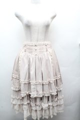 Hoshibako Works / オースティン ストライプ柄レースフリルスカート  ベージュ S-26-04-04-080-LO-SK-HR-ZS