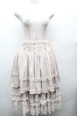 画像1: Hoshibako Works / オースティン ストライプ柄レースフリルスカート  ベージュ S-26-04-04-080-LO-SK-HR-ZS (1)