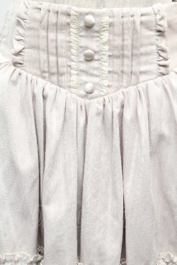 画像4: Hoshibako Works / オースティン ストライプ柄レースフリルスカート  ベージュ S-26-04-04-080-LO-SK-HR-ZS