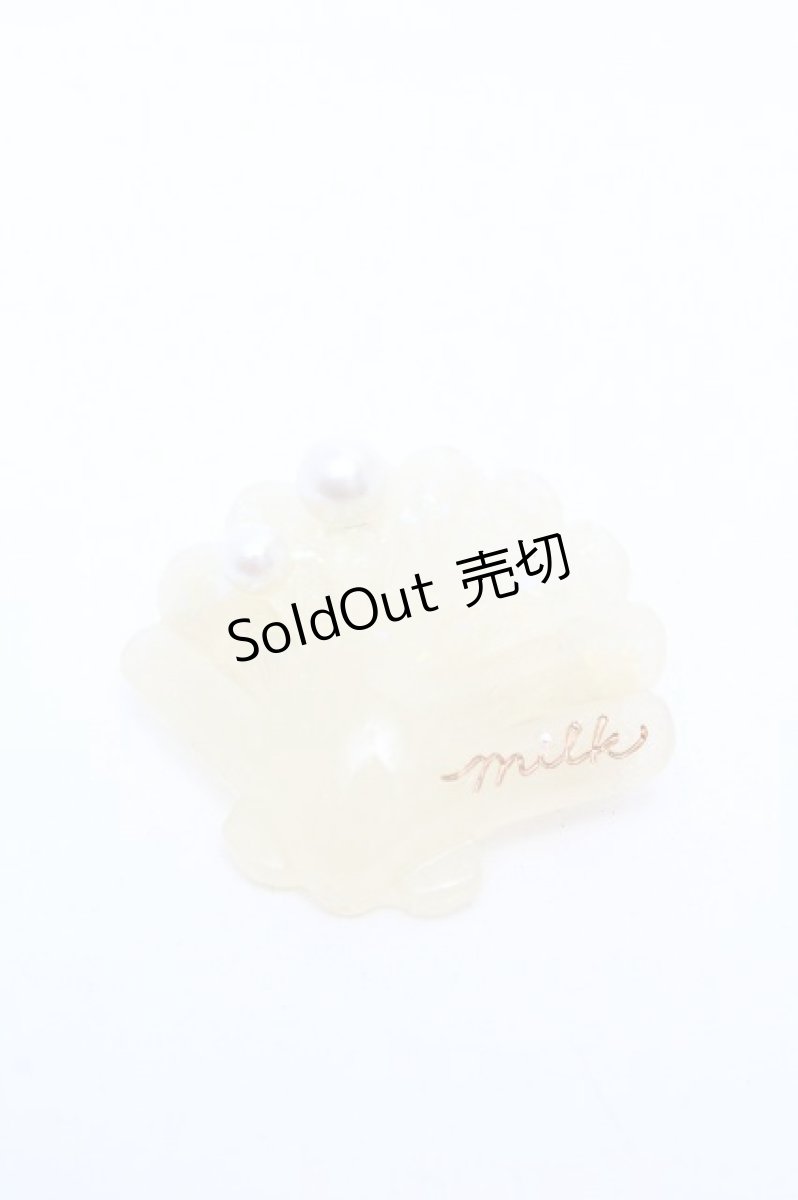 画像1: MILK / シェルバレッタ  オフ S-26-04-04-002-ML-AC-AS-ZS (1)