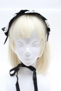 BABY,THE STARS SHINE BRIGHT / Creamy Ribbonヘッドドレス  黒ｘ白 S-26-04-04-025-BA-AC-HR-ZS