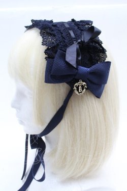 画像2: BABY,THE STARS SHINE BRIGHT / 別珍プリンセスドロップヘッドドレス  ネイビー S-26-04-04-027-BA-AC-TE-ZS