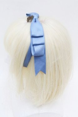 画像2: ALICE and the PIRATES / サテンリボンのまんなかリボンカチューシャ  サックス S-26-04-04-034-PA-AC-AS-ZS