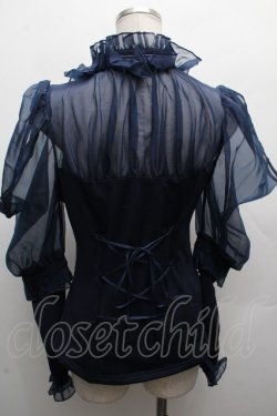 画像2: Hoshibako Works / ミッドナイトスター　オフショルダーブラウス  紺 S-26-04-05-034-LO-BL-HR-ZS