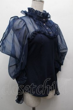 画像3: Hoshibako Works / ミッドナイトスター　オフショルダーブラウス  紺 S-26-04-05-034-LO-BL-HR-ZS