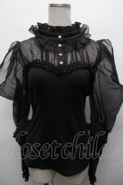 画像1: Hoshibako Works / ミッドナイトスター　オフショルダーブラウス  黒 S-26-04-05-035-LO-BL-HR-ZS