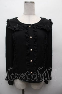 画像1: evelyn / フリルブラウス  黒 S-26-04-05-036-LO-BL-AS-ZS