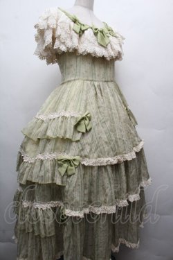 画像3: Hoshibako Works / 避暑地の午後 フリルシフォンワンピース  グリーン S-26-04-05-052-LO-OP-HR-ZS