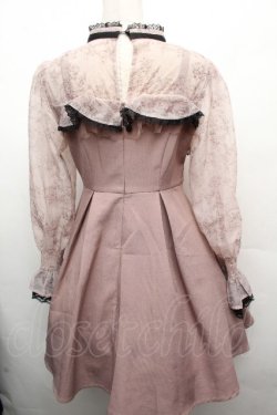 画像2: Rojita / シフォン切替ワンピース  ピンクベージュ S-26-04-05-053-LO-OP-AS-ZS