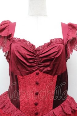 画像4: Hoshibako Works / 真夜中の囁きジャンパースカート  レッド S-26-04-05-055-LO-OP-HR-ZS