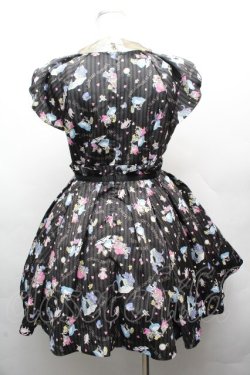 画像2: Honey Bunch / アリス総柄ワンピース  黒 S-26-04-05-058-LO-OP-AS-ZS