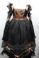 Hoshibako Works / 百合の乙女刺繍ワンピース  黒ｘブラウン S-26-04-05-059-LO-OP-HR-ZS