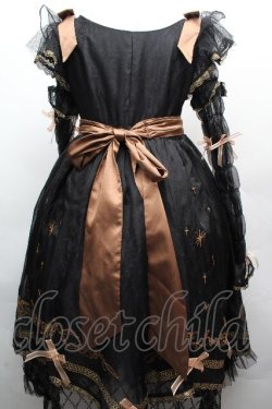 画像2: Hoshibako Works / 百合の乙女刺繍ワンピース  黒ｘブラウン S-26-04-05-059-LO-OP-HR-ZS