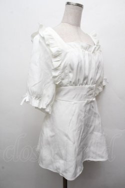 画像3: Dear My Love / 羽根チョーカーレースアップ半袖セットアップ【トップスのみ】  白 S-26-04-05-027-EL-OP-HR-ZS