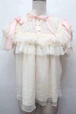 画像1: Hoshibako Works / リボンミルフィーユブラウス  キナリｘピンク S-26-04-05-029-LO-BL-HR-ZS