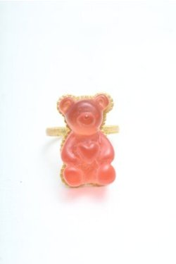 画像1: Q-pot. / テディベアハードグミリング(ストロベリー)  ピンク S-26-04-06-004-QP-AC-HR-ZS